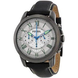 Fossil Men's Grant Chronograph Black Leather Watch